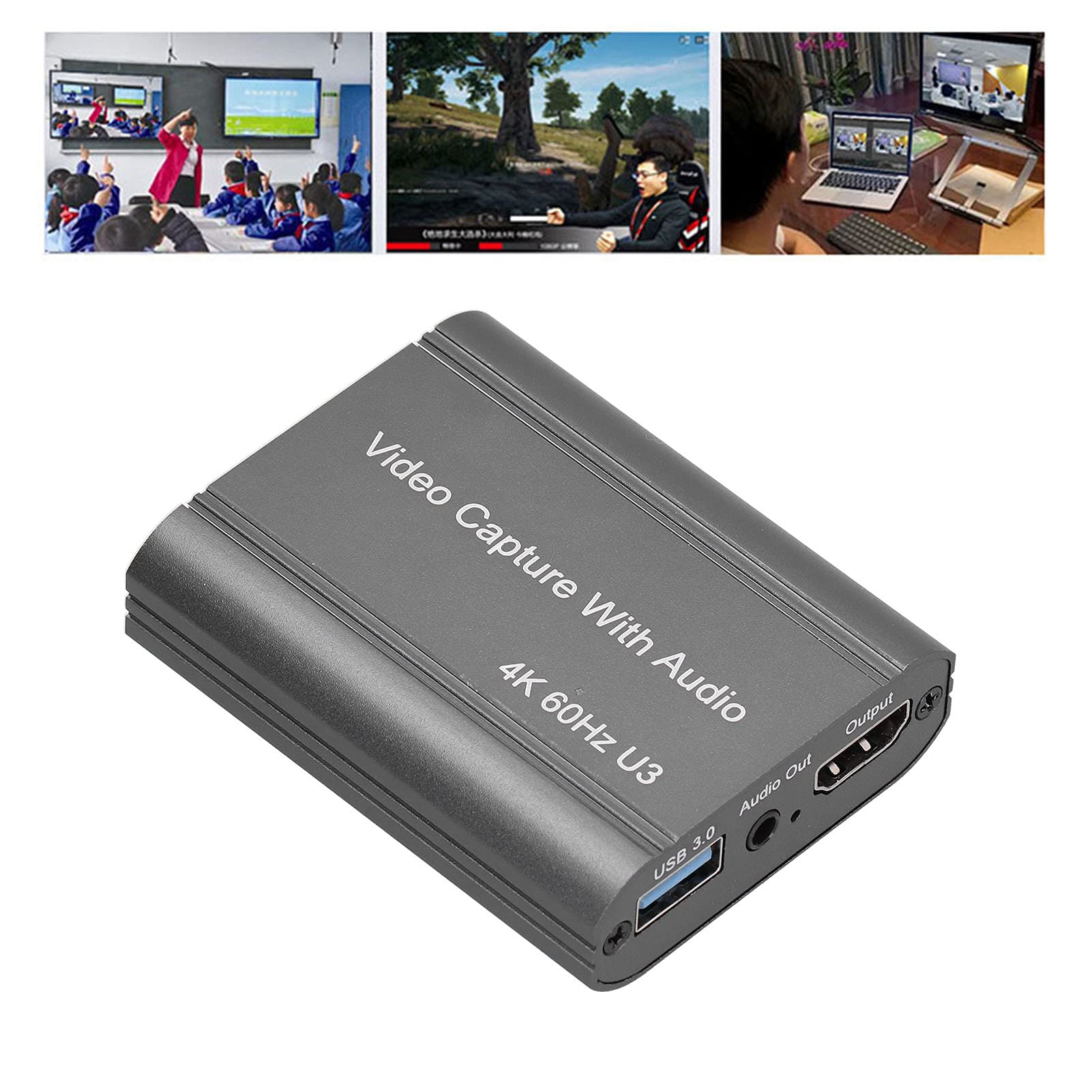 Carte de Capture d'interface multimédia HD Carte de Capture vidéo Portable USB 3.0 avec entrée Audio Entrée 4K Sortie 1080P pour l'enregistrement d'enseignement en Streaming en
