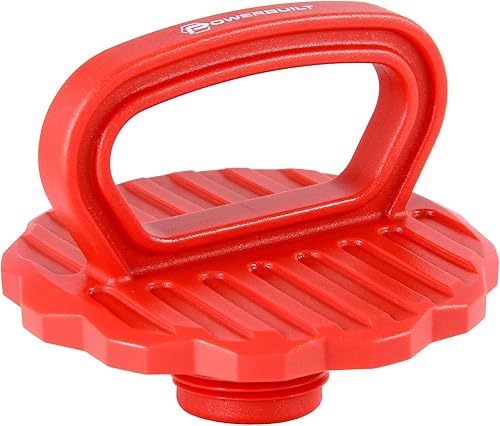 Powerbuilt Tapón de filtro de aceite para Cummins 6.7L motor diesel Dodge Ram Trucks 25003500, filtro de instalación, limpio, sin derrames, rojo