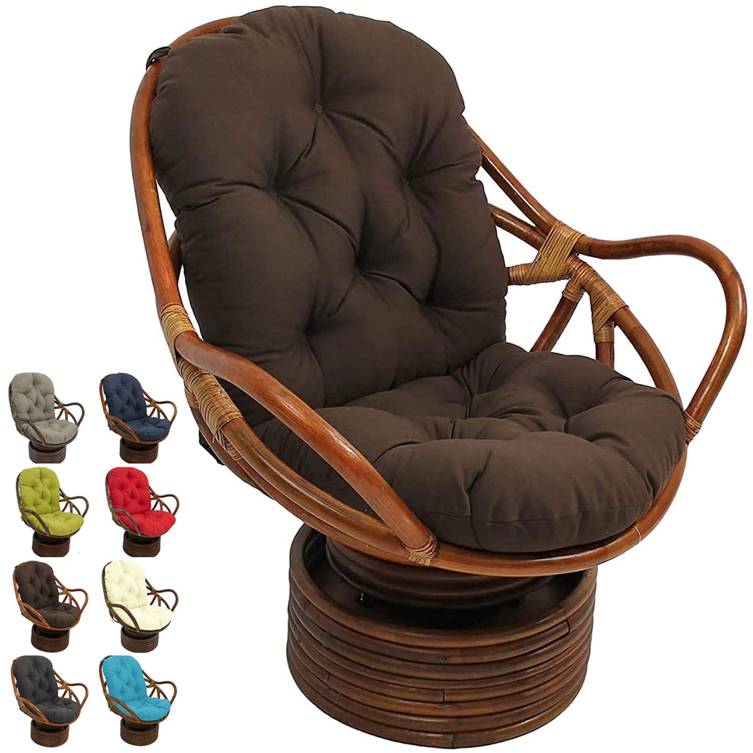 Fauteuil à bascule pivotant extérieur avec coussin lavable doux
