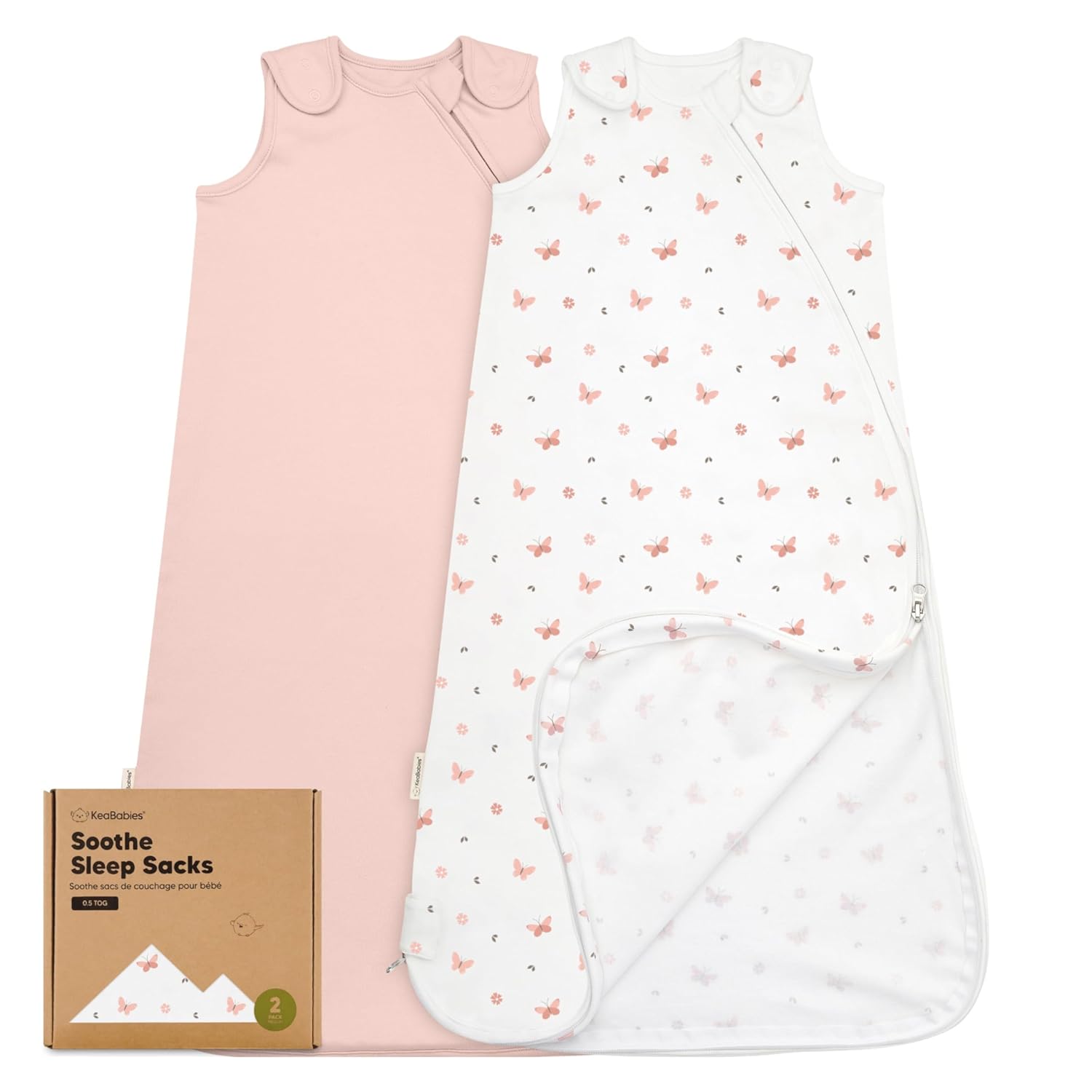 2Pack Organic Sleep Sacks, 100 Cotton Baby Sleeping