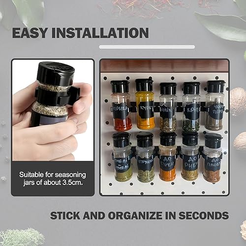 Miniatura 4 de Paquete de 3 clips adhesivos para especias, organizador de especias resistente para puertas de gabinete, despensa y caravana, almacenamiento de