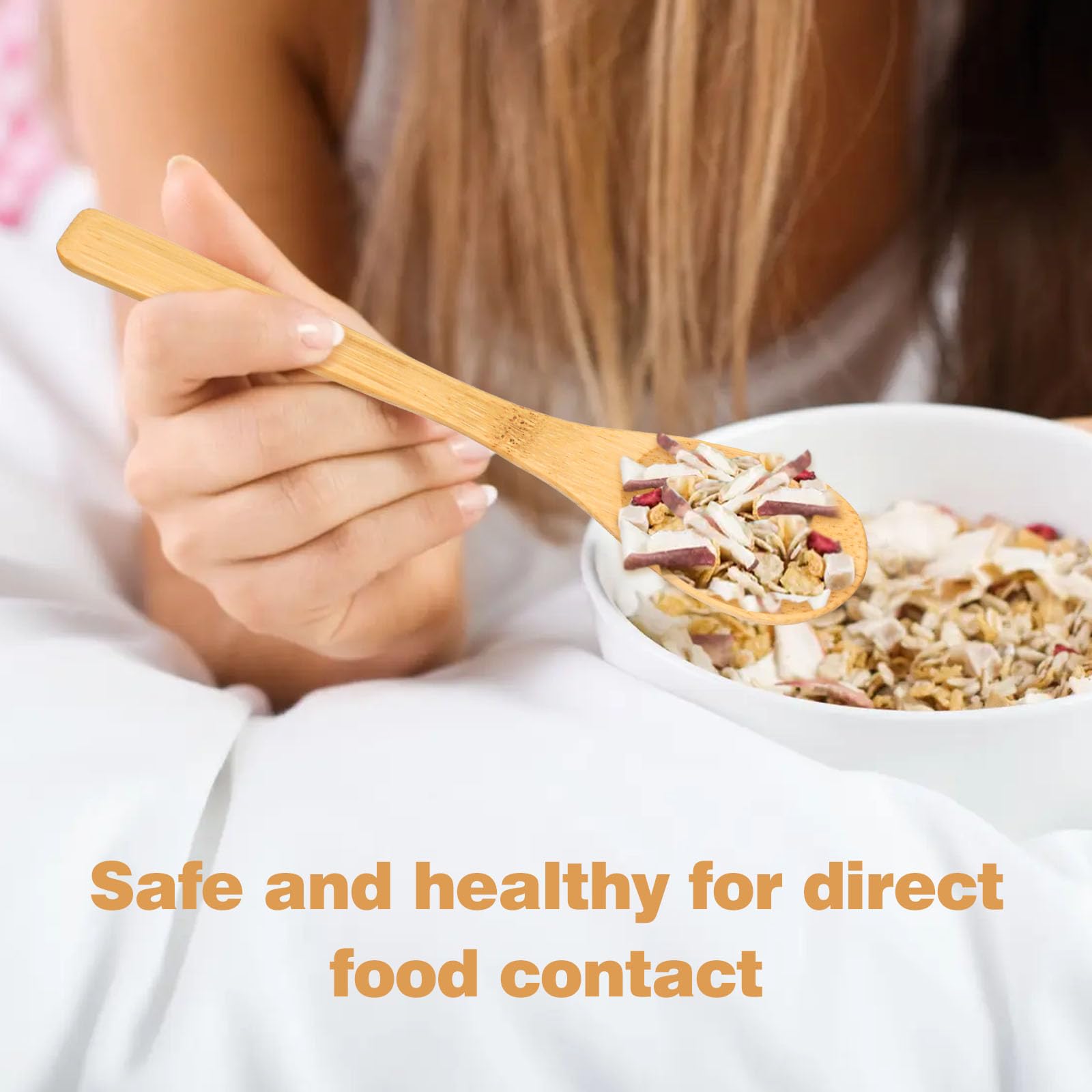 6 Pcs Small Wooden Spoons, 6.4 Inch Uncoated Wooden Spoons for Honey, Little Wooden Serving Table Spoons Set, Natural Bamboo Eating Spoons for Sugar, Salt, Spices, Easy to Clean & Maintain - Image 5