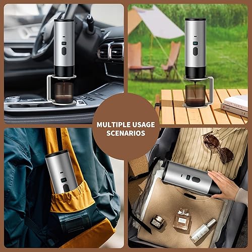 Miniatura 7 de RQUOIRE Cafetera portátil 3 en 1, máquina de café expreso, cafetera de viaje autocalentable compatible con cápsulas NS, DG y café molido, pequeña