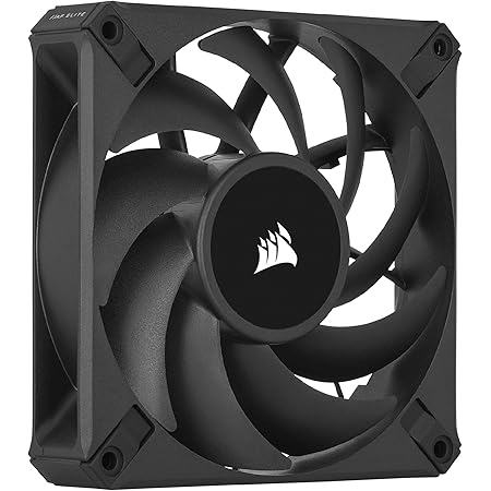 Corsair AF120 Elite Ventilateur à roulement dynamique fluide PWM haute performance avec technologie AirGuide (faible bruit, zéro RPM) Noir 120 mm