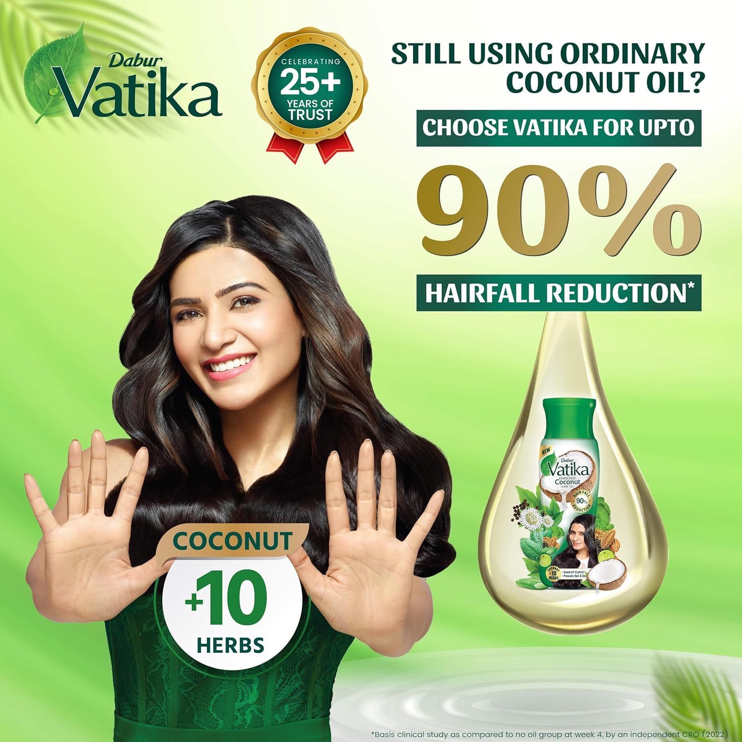 Dabur Vatika Enriched Coconut Hair Oil - 405 ml | For Strong, Thick & Shiny Hair | Good for Scalp Health | Enriched with 10 Herbs 1