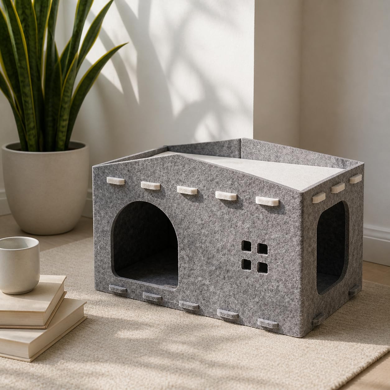 Maison pour Chat en Feutre, Tunnel | Conception modulaire, Meuble chat polyvalent, Pour le repos quotidien, Pour les passionnés
