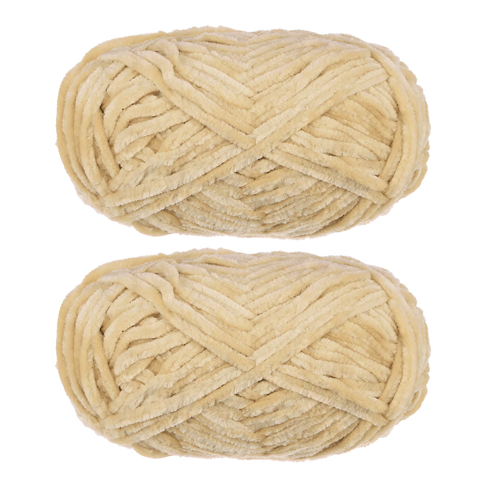 UXCELL 2 Skeins Velvet Chenille Yarn, 2x100g/7.1oz
