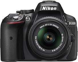 Nikon D5300 24.2 MP CMOS Cámara digital SLR con lente de zoom NIKKOR de 0.709-2.165 in f/3.5-5.6G ED VR II Auto Focus-S DX NIKKOR Zoom, WiFi y GPS incorporados - Negro (renovado)