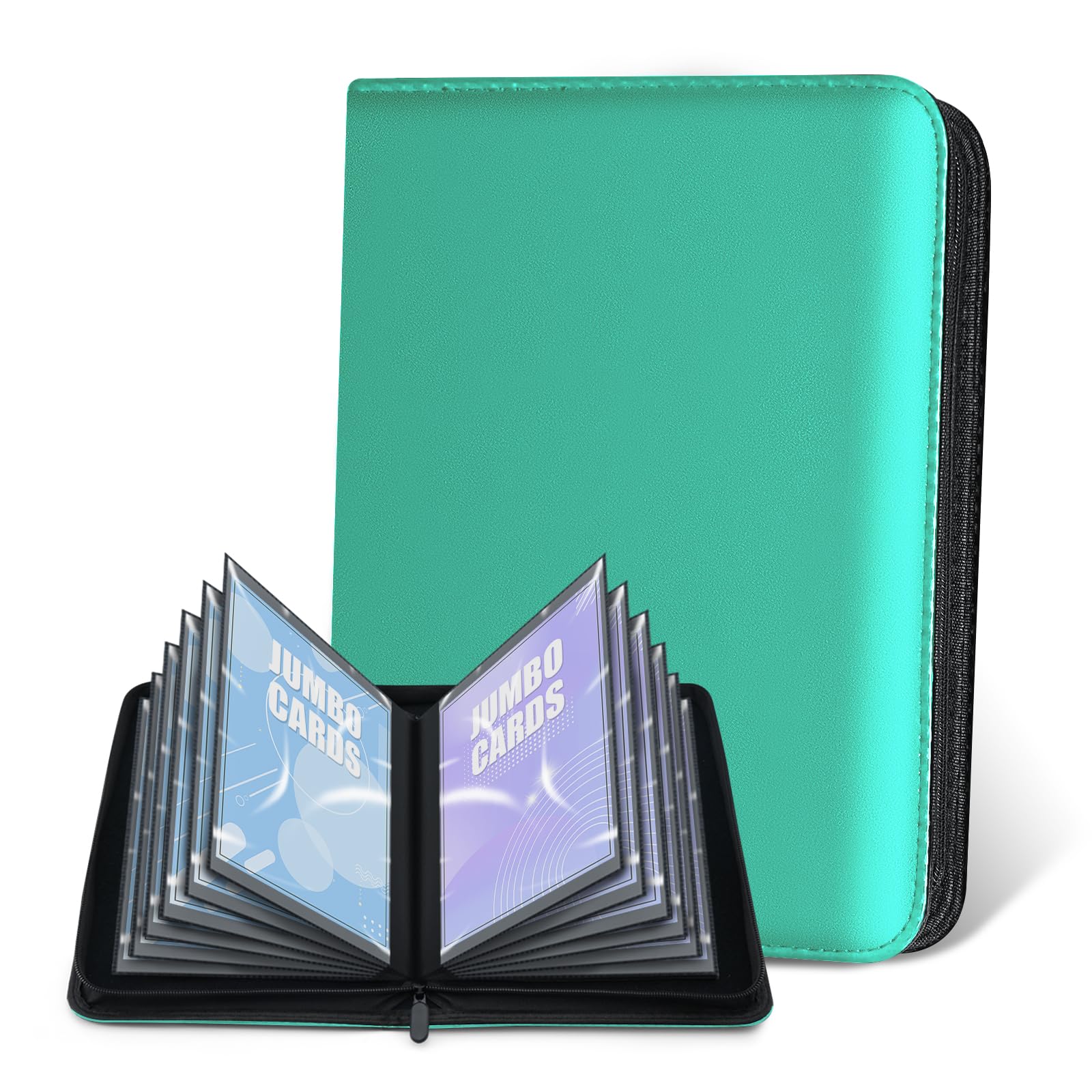 Jumbo Card Binder, Oversize Ringless PU Leather Collector Card Binder with 60 Card Holders
