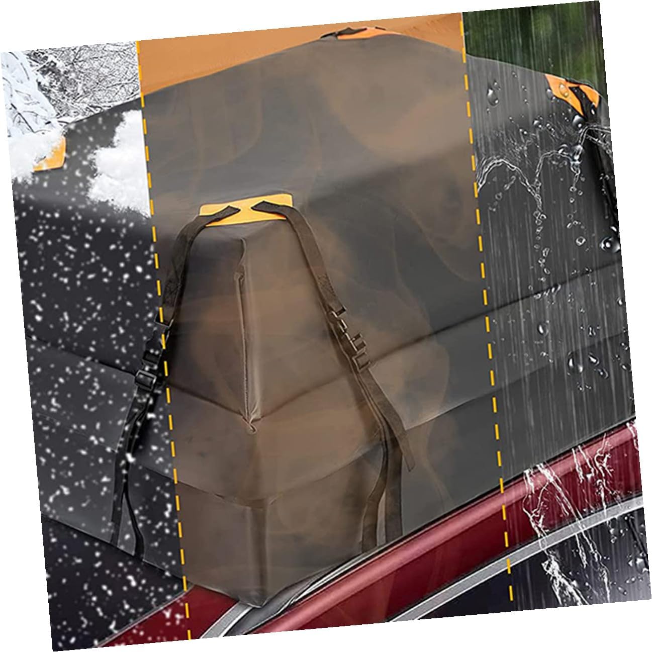 Vehicle Cargo Carrier Roof Bag Oxford Rooftop Luggage Storage with Reinforced Straps Design for Cars Without Rack