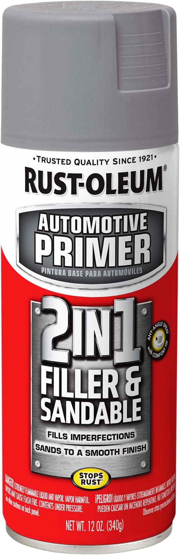 RustOleum 260510 Automotive 2in1 Filler & Sandable Primer, 12 Ounce