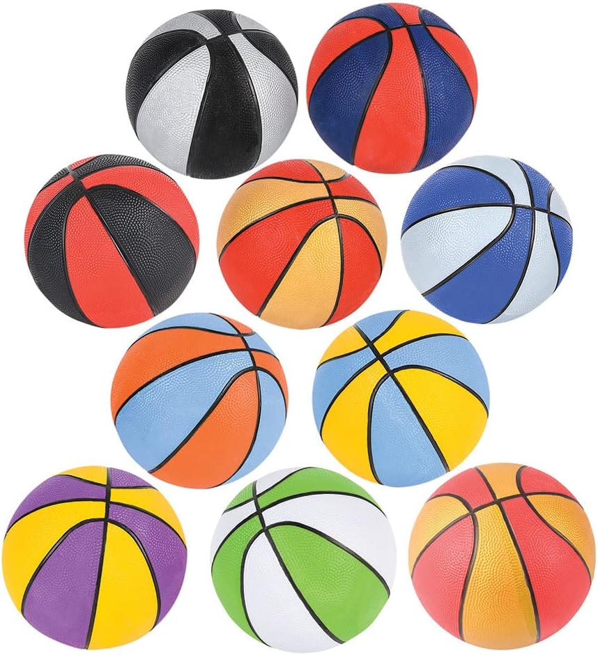 Rhode Island Novelty 5 Inch Assorted Multi-Color Micro Basketballs - Pack of Ten
