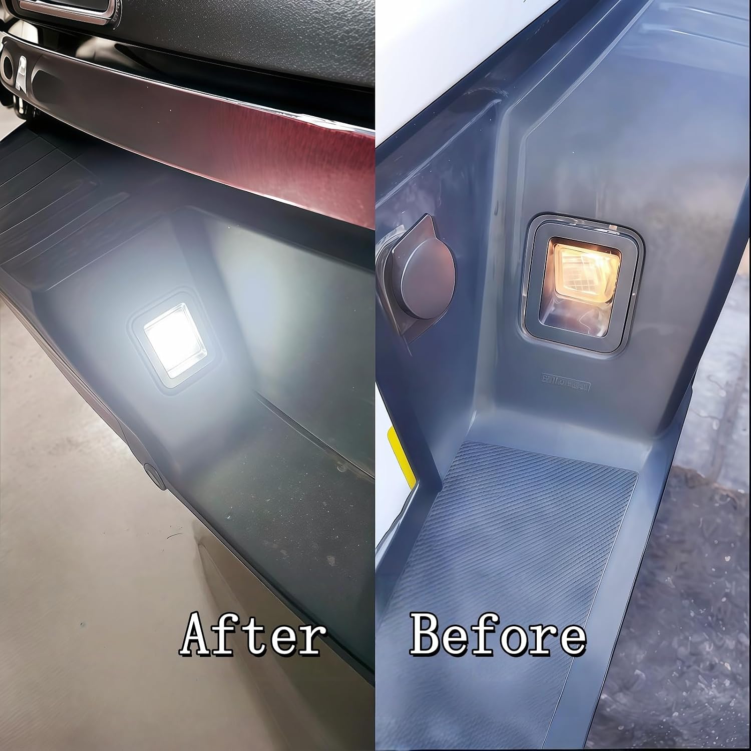 LED License Plate Light Lamp Assembly Compatible with 2015-2023 2024 2025 Ford F150 2017-2023 Raptor, Smoked Lens 6000K White, Plug N Play,F-150 Accessories Rear Tag Light Lamp,2PCS