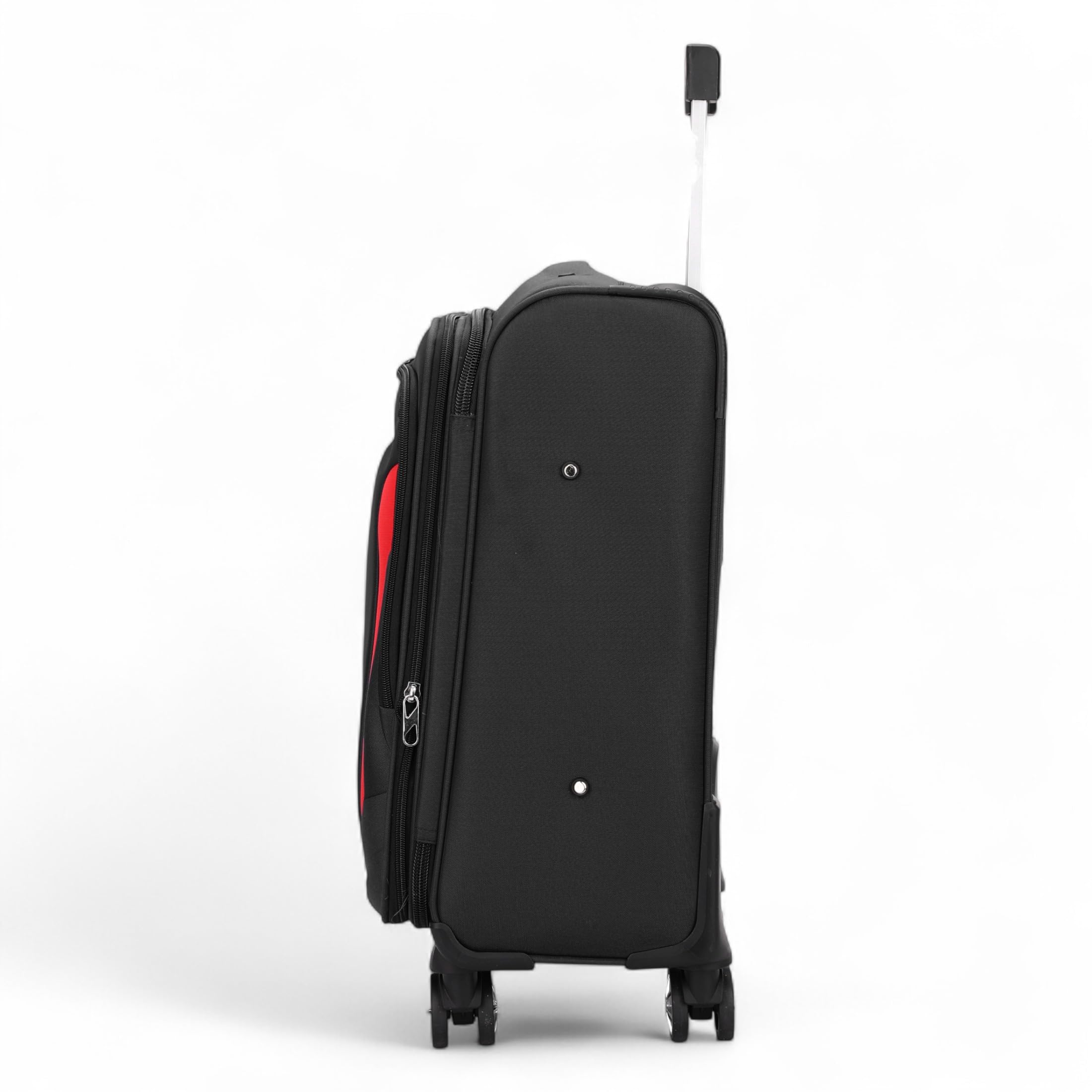 Infinity Leather Rozszerzalne zestawy bagażowe miękka skorupa lekki nylonowy wózek podróżny walizka kabinowa torby wakacyjne walizka, Czarny, S(58cm 43L), Bagaż podręczny