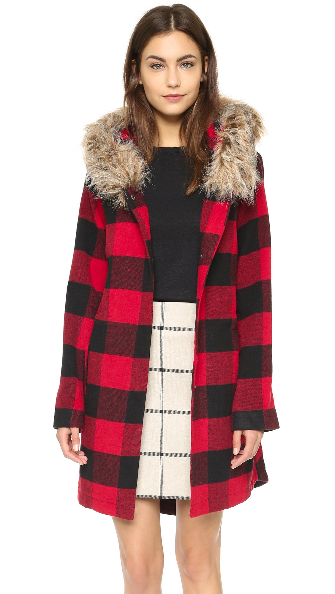 Bb Dakota Womens Jaslene Buffalo Plaid Coat Desertcart INDIA