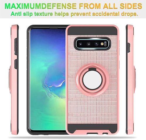 Miniatura 3 de Asuwish Funda compatible con Samsung Galaxy S10 Plus, protector de pantalla de vidrio templado y soporte de anillo de soporte, fundas resistentes