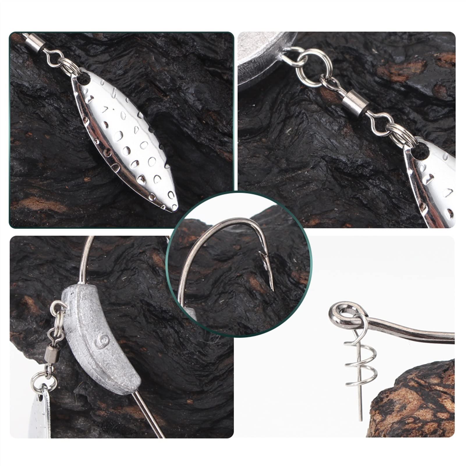 Amo da Pesca 2 Pezzi Offset Ganci da Pesca Ganci in Metallo Slice Slice Jig Head 2G-9G Ganci di Pesce a manovella Larga for Esche ad Esca Morbido Gancio Spinner Ami da Pesca Mare