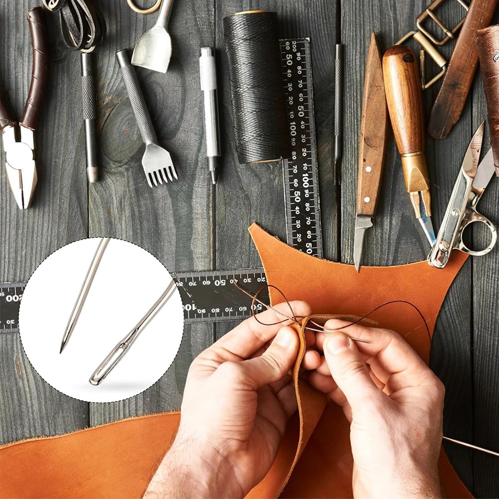 Set 12 Aghi Curvi Per Cucito - Per Pelle, Tappezzeria, Parrucche, 6 Dimensioni Diverse