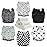 Mama Koala 3.0 Pocket Cloth Diapers for Babies with AWJ Lining, 6 Pack with 6 4-Layer Natural Cloth Diaper Inserts - Reusable and Washable Pocket Diapers (Black and White)