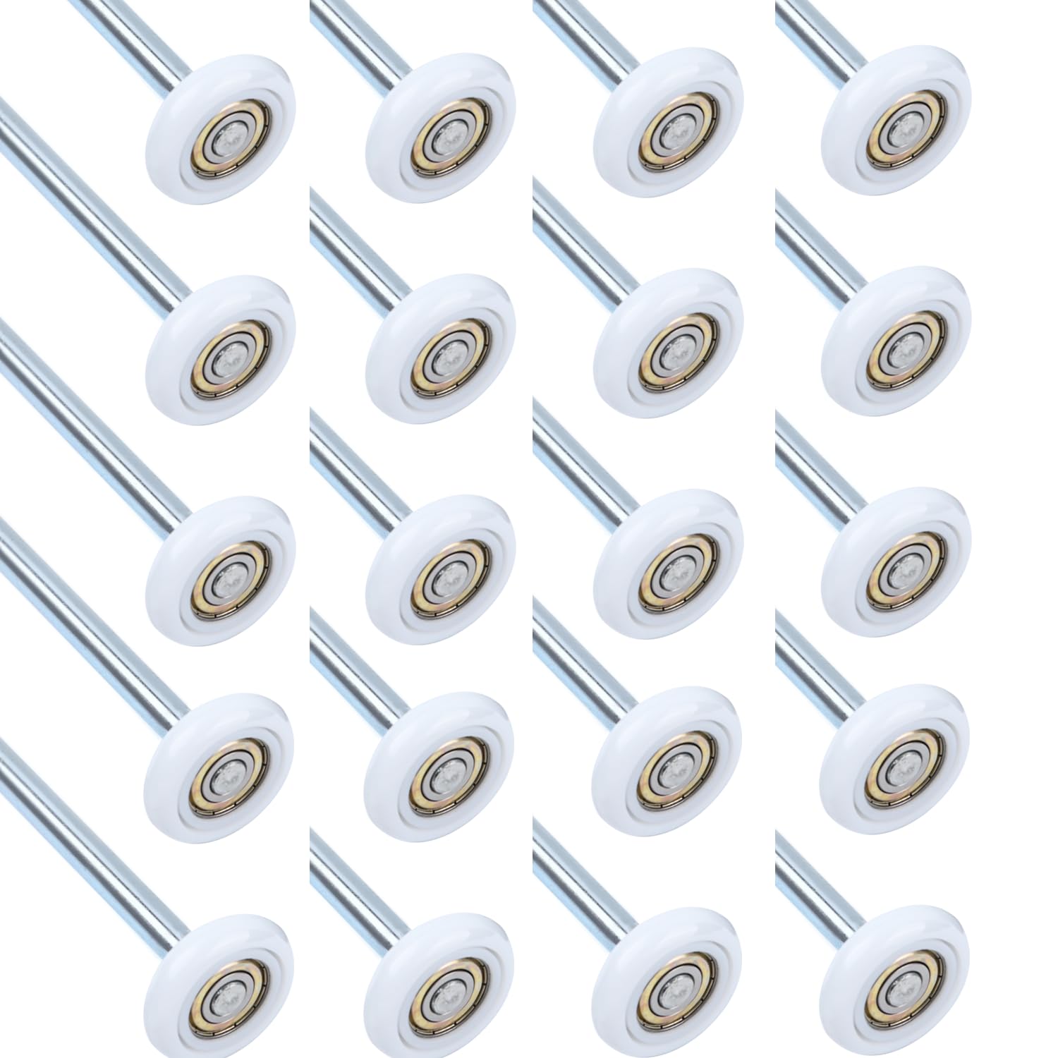 24 Pack 9" Stem 2" 13 Ball Nylon Commercial Grade Garage Door Roller, Quiet/Durable and High Load, Use 6200ZZ Double Seals Precision Bearings