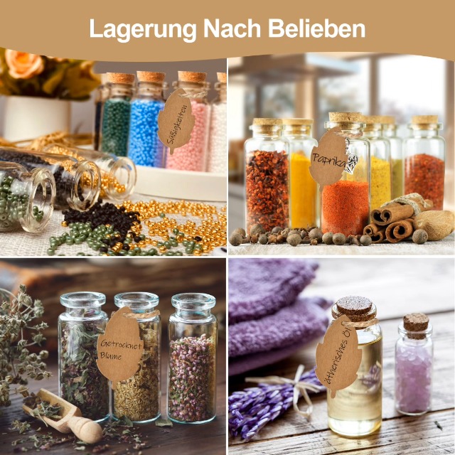 15x Transparente Glas-Wunschflaschen Mit Korken – 20x40 Mm, Inkl. 15 Zettel, Für DIY & Deko