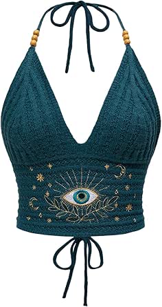 Women's 70s Crochet Tops - Hippie Gothic Festival Outfits