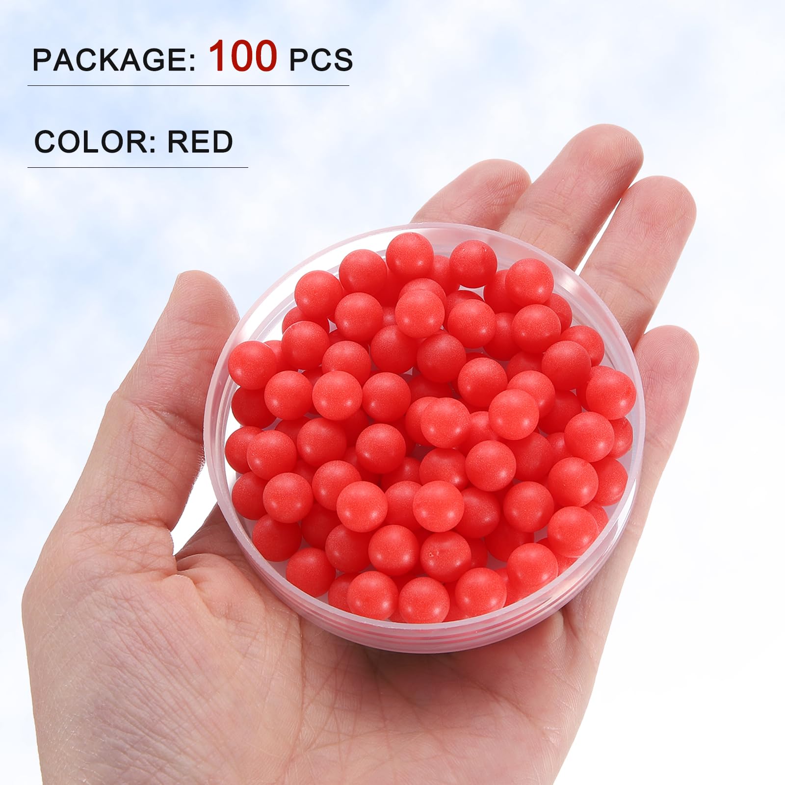 QUARKZMAN 100 Piezas Bolas Rodamiento Plástico PP 8mm Precisión G2 Superficie Escarchada Rojo