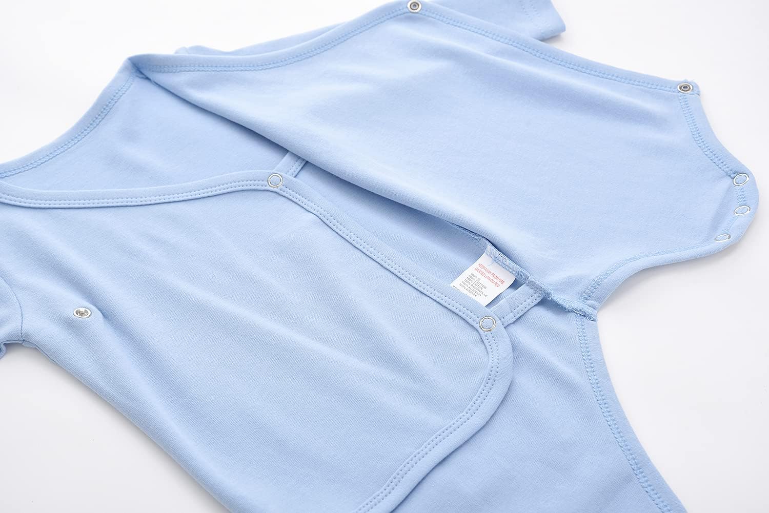 ACESTAR Baby Boy Girl Side Snap Bodysuits - 100% Cotton Plain Long Sleeve Baby Kimono for Newborn-12 Months, 3 Pack - Image 5