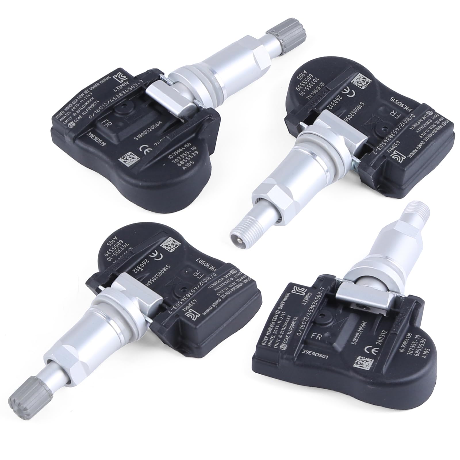 4 Pezzi Sensore di monitoraggio Pressione Pneumatici TPMS 433MHz 6855539 compatibili con BMW 1ER F20 F21 2ER F22 F23 F45 F46, Sistema di Controllo della Pressione Pneumatici