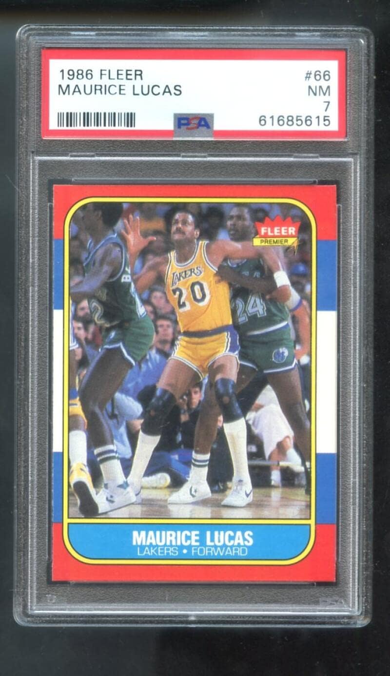 1986-87 Fleer #66 Maurice Lucas PSA 7 Graded Basketball Card NBA 86-87 1986 1987 Los Angeles Lakers