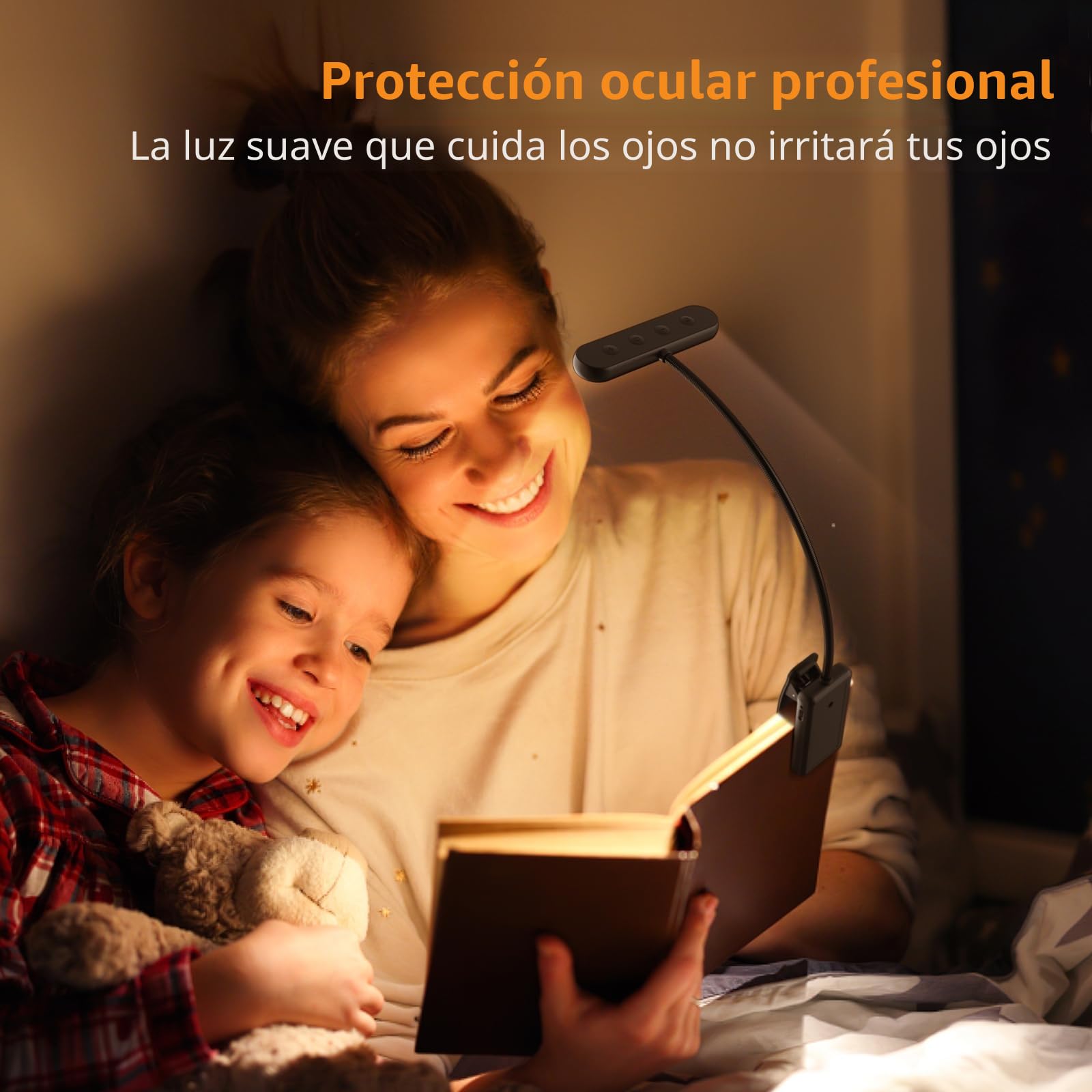 iFalarila Luz Lectura Recargable, 12 LED 360° Ajustable [RA>95] para Leer en La Cama, Lectores Noche, E-Reader, Tablet, Estudio, Libro, Viaje