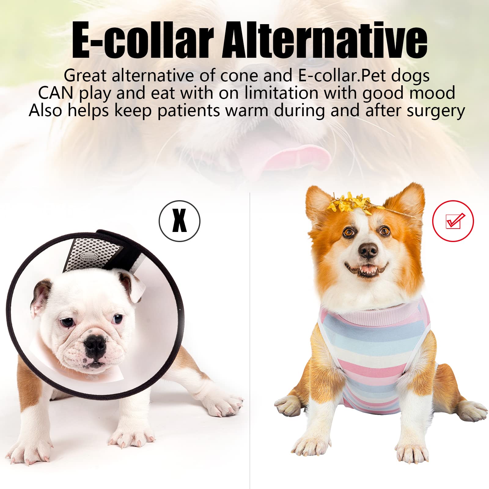 Tuta Post-operatoria Per Cani - Pigiama Traspirante Dopo Intervento Chirurgico, Ideale Per Cuccioli, Previene Leccate E Morsi Delle Ferite, Taglia S Colore Rosa - Foto 2