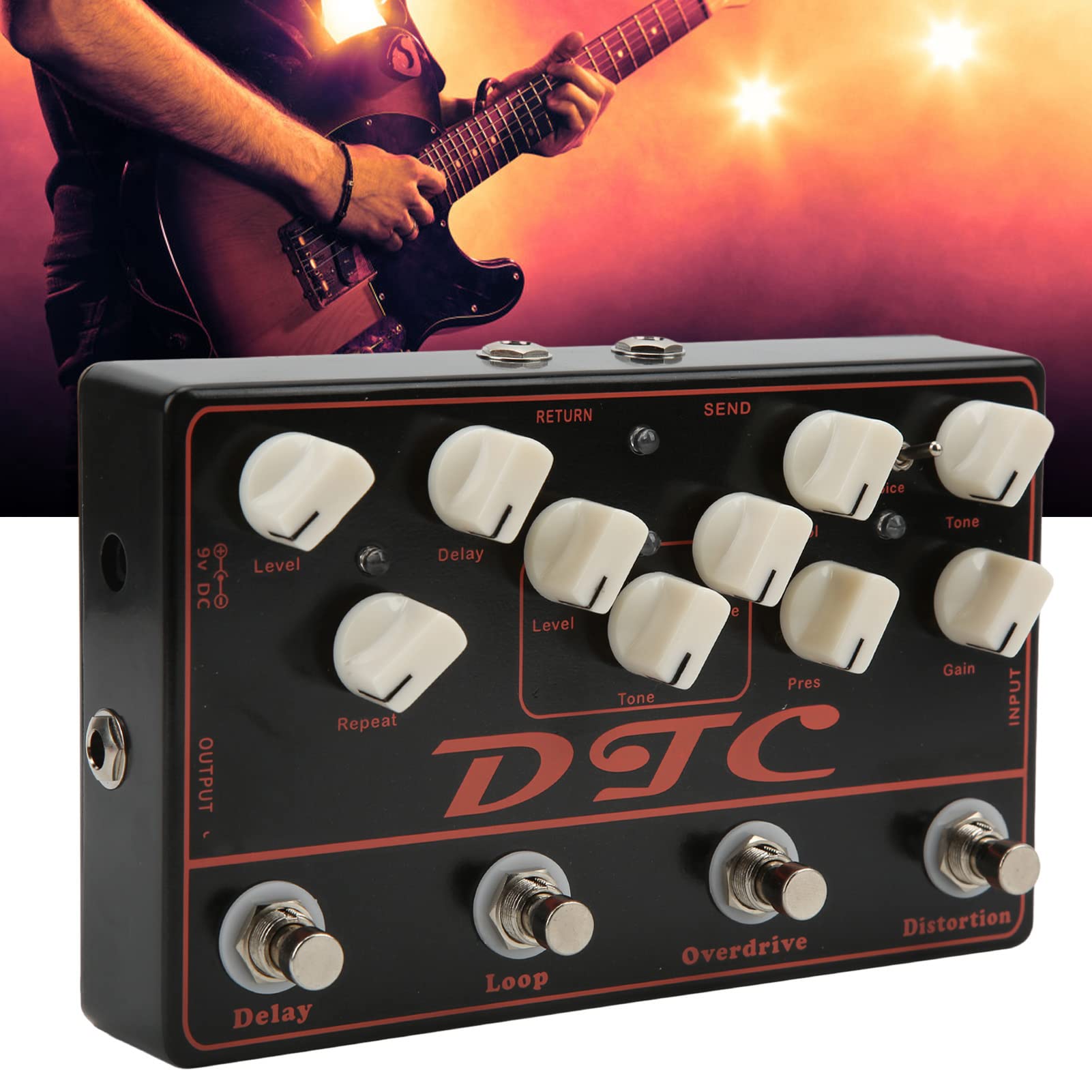 Pedale Multi Effetto Per Chitarra LEKATO - 9 Ampli, Delay, Reverb, Bluetooth 5.0, Ricaricabile - Foto 4