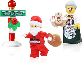 LEGO Holiday Creator Minifigure Set - Santa with Glasses, Mrs. Claus, and North Pole Stand
