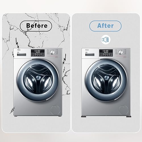 Miniatura 3 de Almohadilla antivibración para soporte de lavadora, secadora de goma antideslizante con cancelación de ruido de golpes, estabilizador anticaminar,