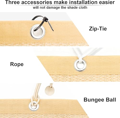 Miniatura 5 de KANAGAWA Toldo 90% de tela solar de 12 x 20 pies para exteriores, con ojales, bloqueo UV, pantalla de privacidad para patio, patios, exteriores,