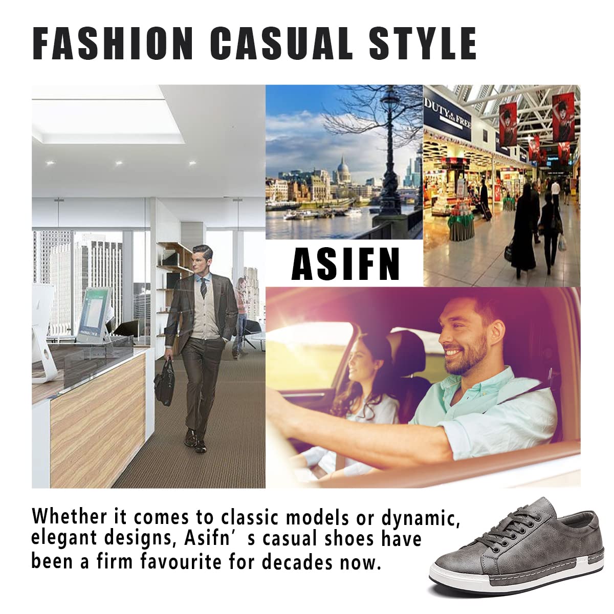 Asifn Herren Leder Casual Skateboard Schuhe Mode Lace Up Loafers Anti-Rutsch-Flats Trendy Business Bequeme Turnschuhe