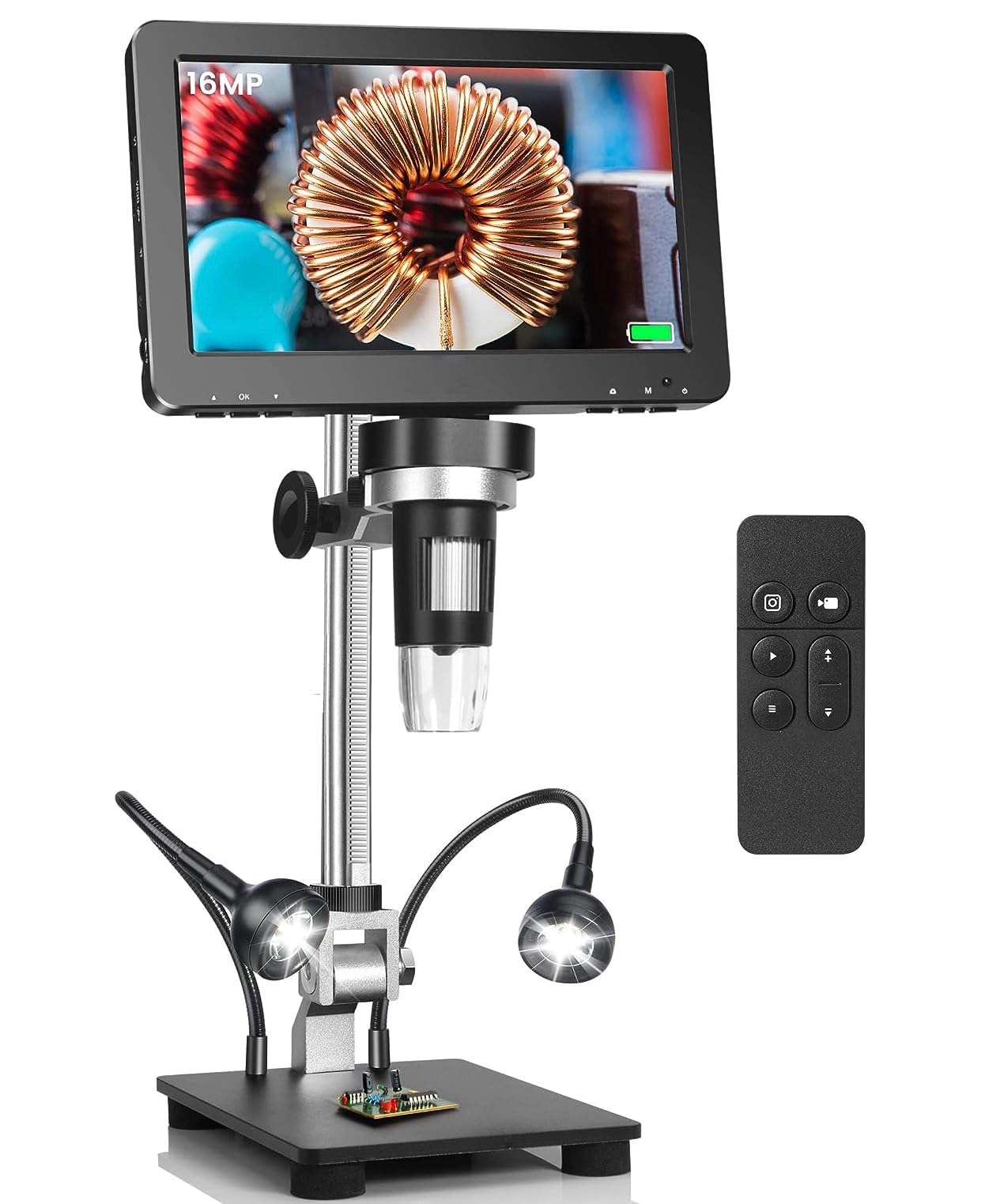 Tobo 7'' Mini HDMI Digital Microscope,1200X Coin Microscope with IPS Screen, 16MP Soldering Microscope with Lights, 8.5'' Long Stand, View Entire Coin, Compatible with PC/TVTD-1016IM.-image-36