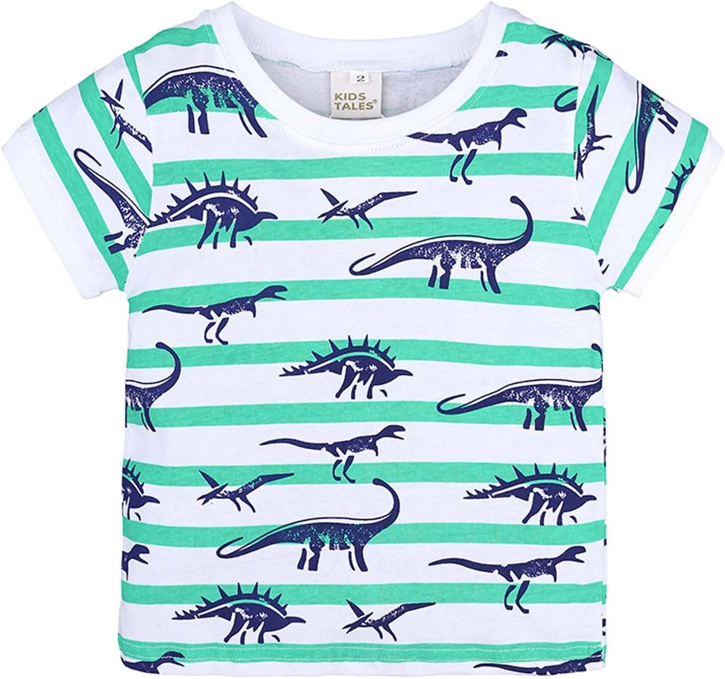 Boys 2 Pieces Summer Beach Outfits 2026 Two Piece Short Sleeve Shirt And Short Sets Dinosaur Print Crewneck Cozy Clothing