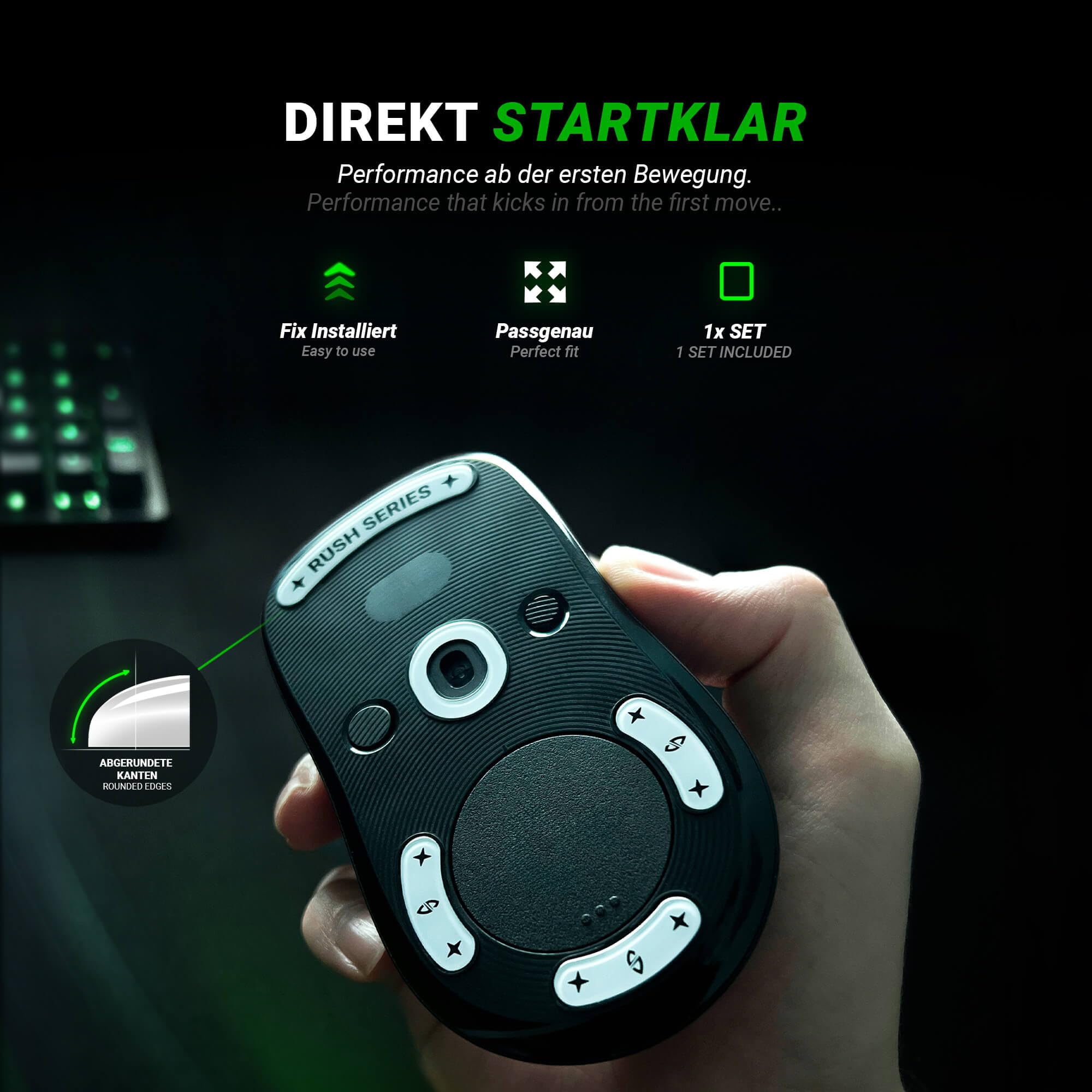 SensoryBoost FPS 2.0 Piedini Per Mouse Razer Viper V2 PRO (2 Set) - PTFE Auto-lucidanti 0,7mm - Massimo Controllo E Precisione Gaming - 4