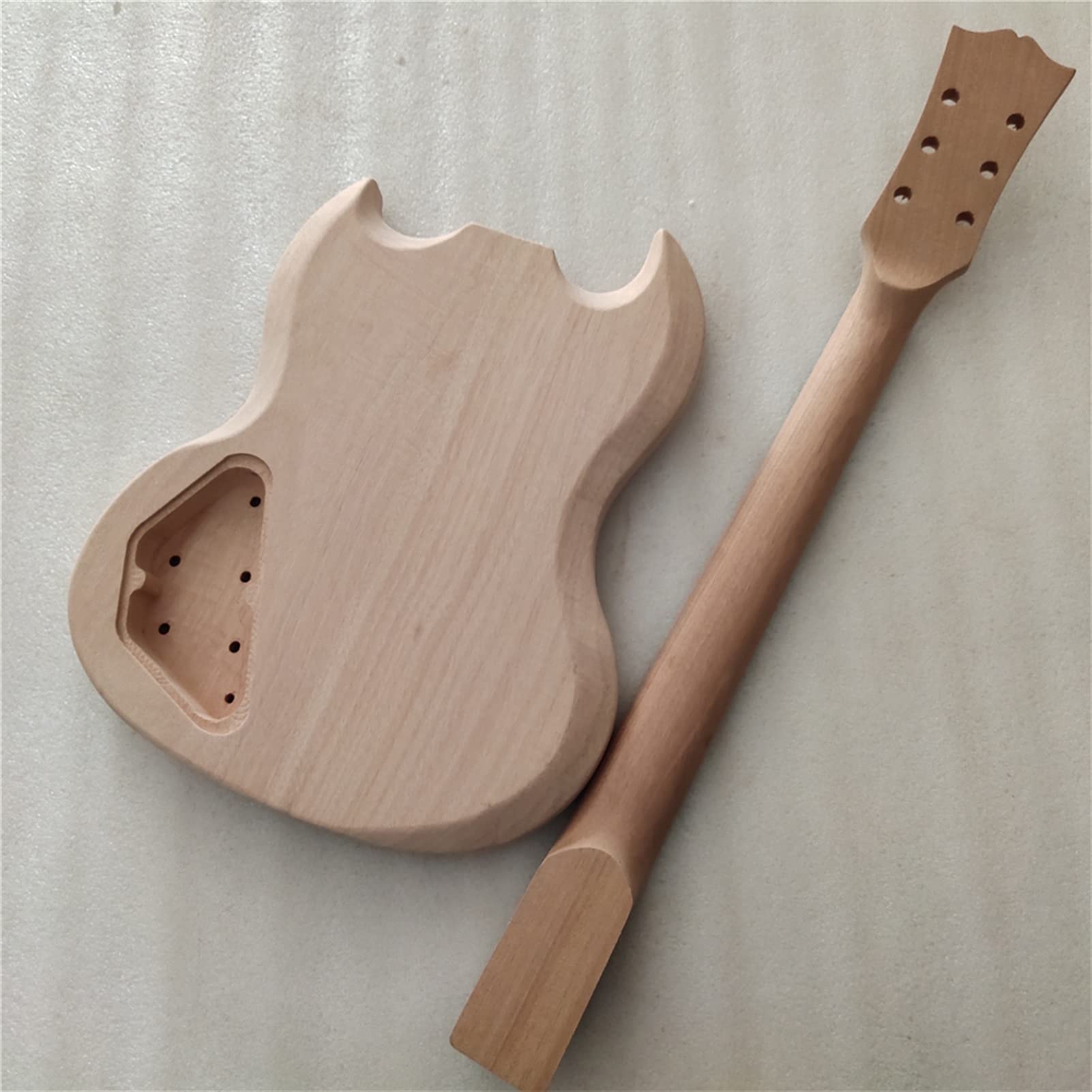 Corpo Chitarra Fatto a Mano Fai da Te 1. Impostare Il Collo E Il Corpo di Chitarra Incompiuta SG. Kit per Chitarra Elettrica in Stile