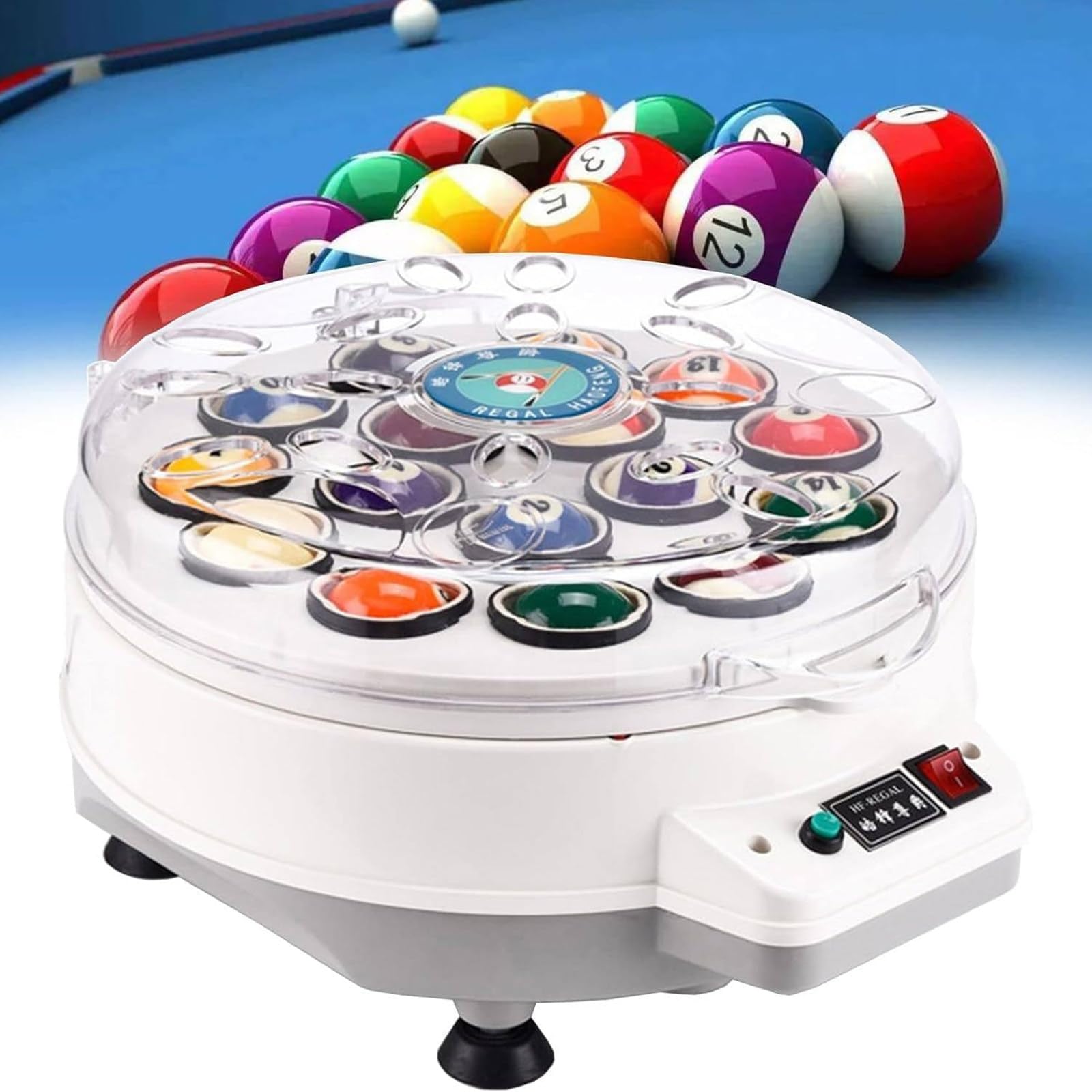 LHUITUI Automatic Billiard Ball Polishing Cleaning Machine, Electronic Ball Cleaner Machine, Pool Ball Cleaner And Polisher Machine, Wool Loops, Rapid Heat Dissipation, For Home Club Use 16balls