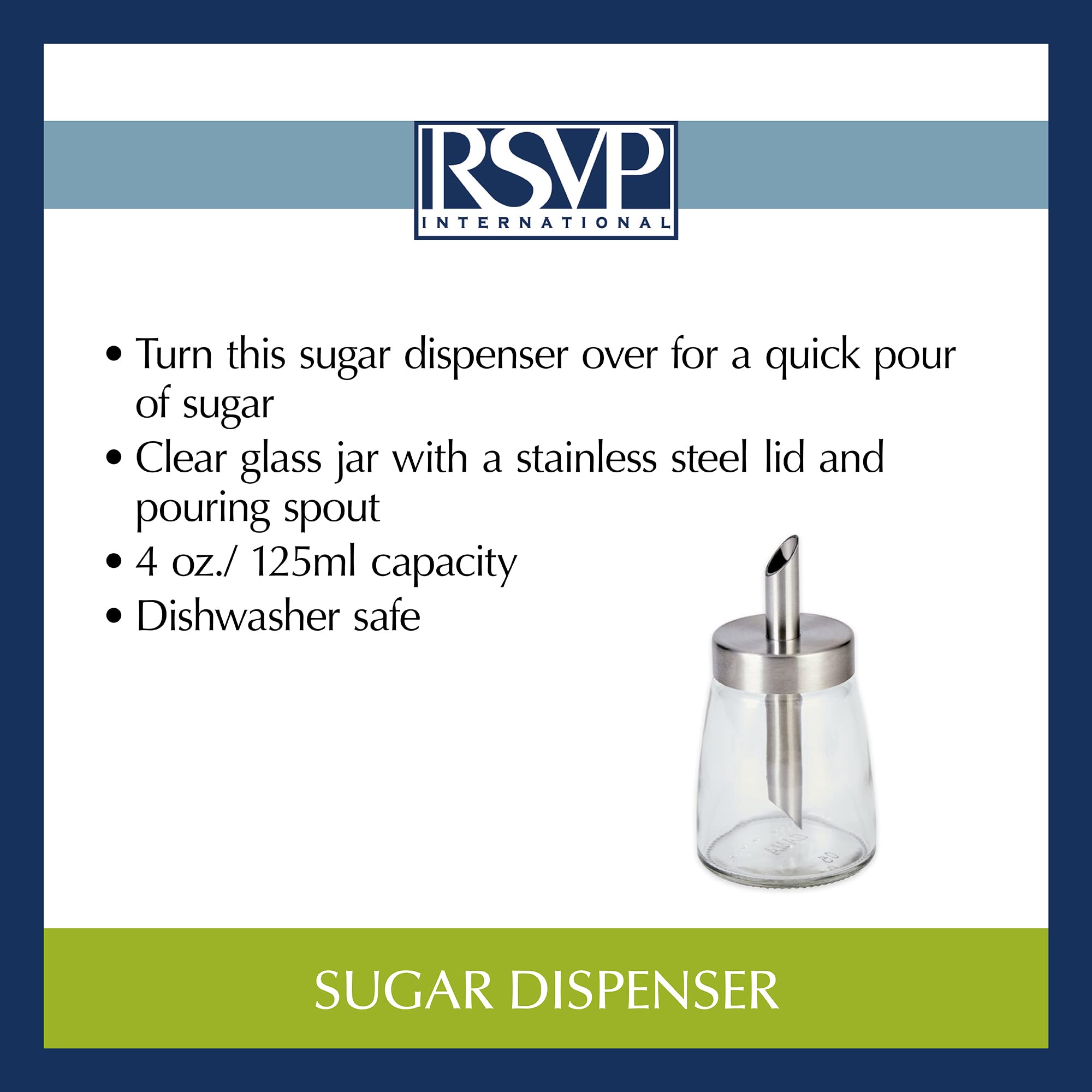 RSVP International Stainless Steel Sugar Bowl With Lid & Spoon - 8 Oz Capacity, 4.5" Spoon, Polished 18/8 Steel - View #8