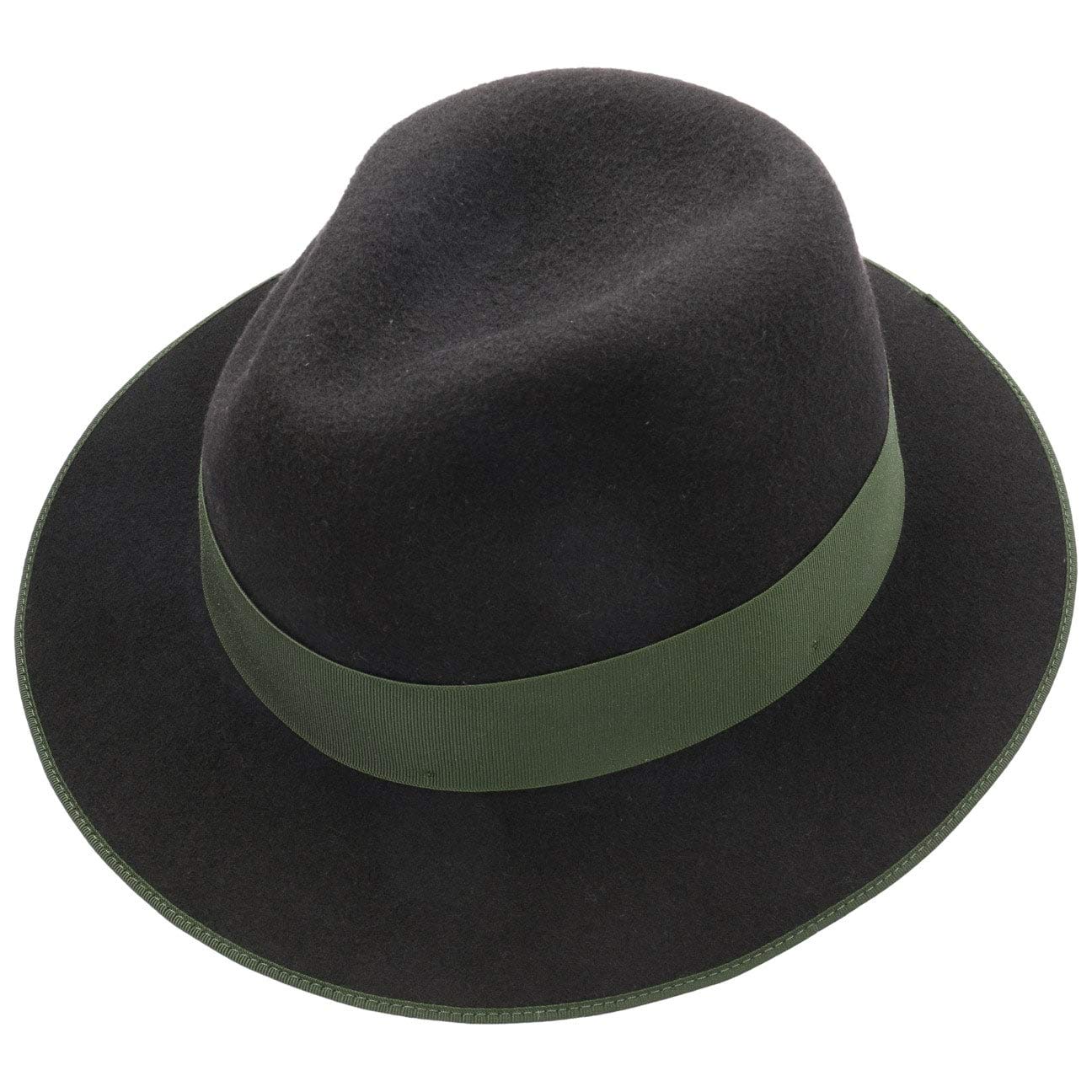 LODENHUT MANUFAKTUR Zillertaler Trachtenhut Traveller Wollfilzhut Ripsband Made in EU Herren Sommer Winter schwarz 59 cm