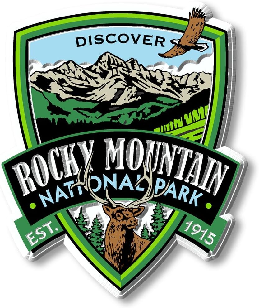 Rocky Mountains National Park Magnet by Classic Magnets, 2.8" x 3.3", Collectible 3D Rubber Vintage-Style Souvenirs and Gifts Made in The USA