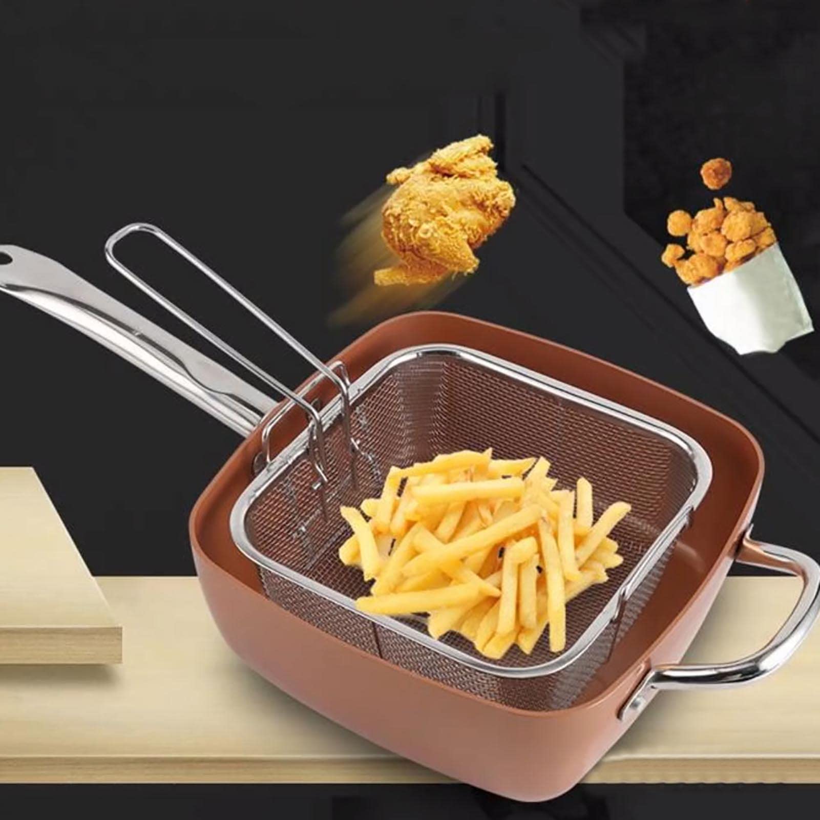 Generic Wielofunkcyjny Zestaw Patelni Kwadratowych ze Stali Nierdzewnej o Unikalnym Designie do Pieczenia, Smażenia, Smażenia, Sprzętu AGD, Odpowiedni do Wszystkich Kuchenek