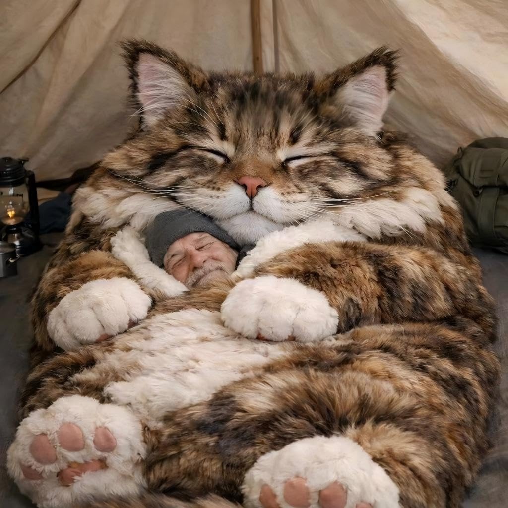 Plush Cat Print Envelope Sleeping Bag, Soft Warm Fleece Lounging Blanket, Machine Washable, Cute Cat Themed Warm Blanket for Home, Camping (D) — image 1