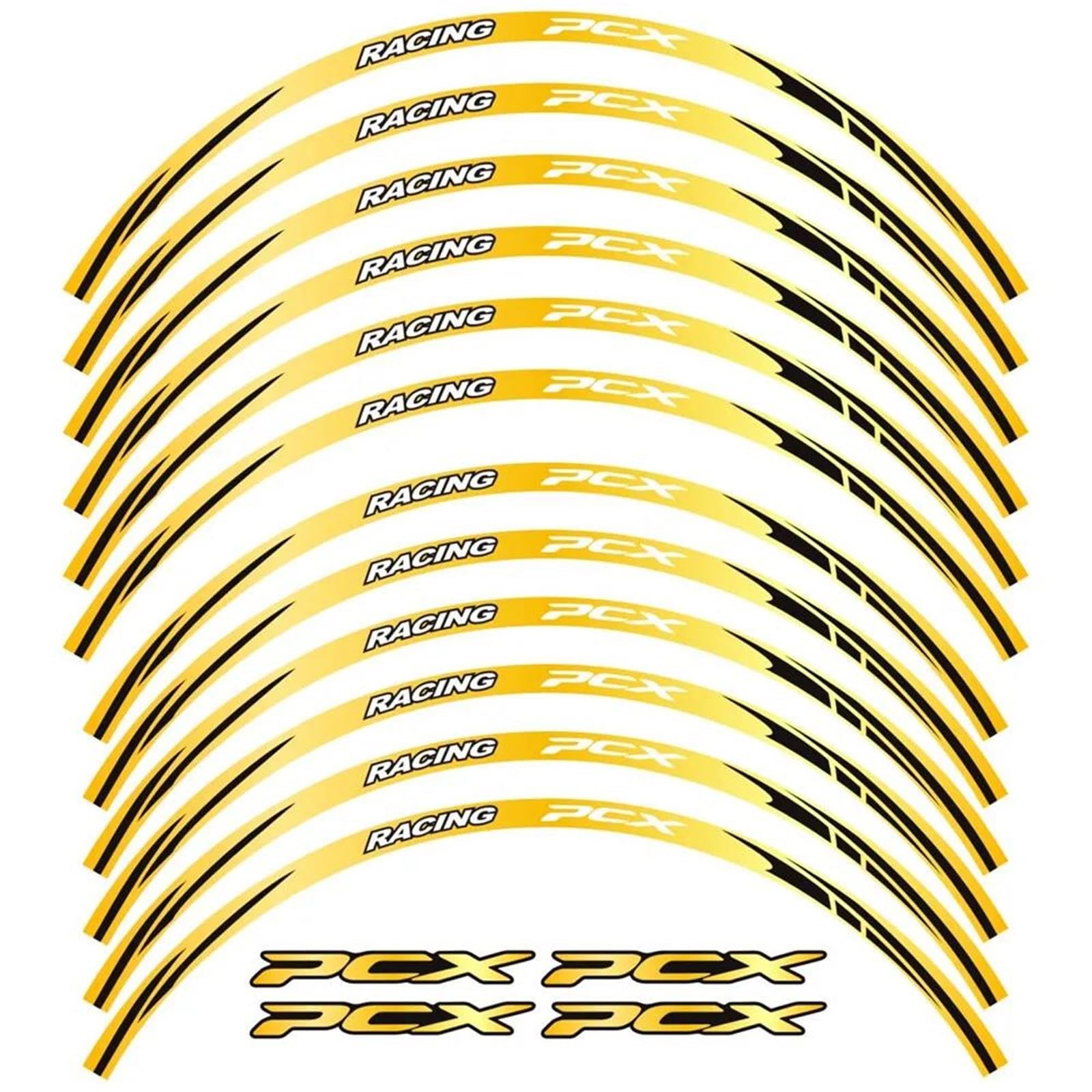 14" 13" Wheel Reflective Rim Vinyl Sticker Decal for PCX 125 150 160 Motos Stickers(Color13)