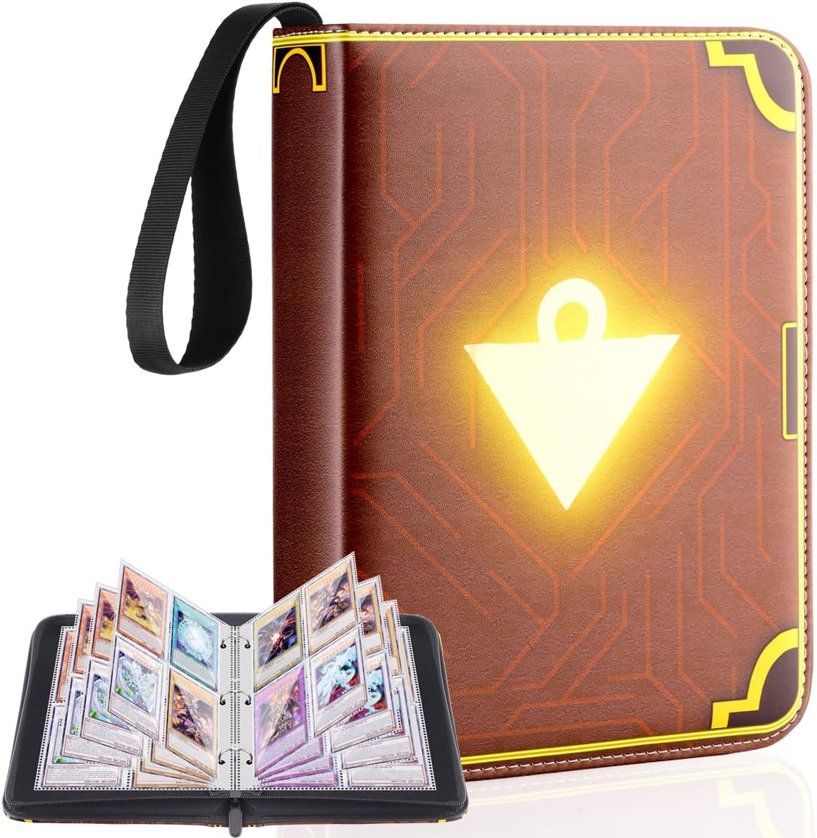 Trading Card Binder Compatible with YGO Cards, TCG Card Album Folder Books Case with Zipper for PTCG MTG YGO (Dark Pazzle)