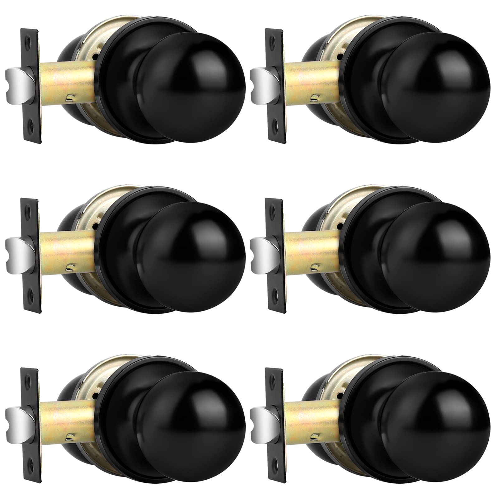 Brushed Nickel Door Knobs - Keyless Passage Locks -11